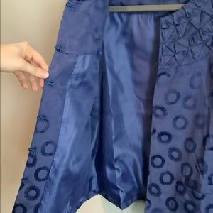 Chico’s Blue Ruffled 3 Quarter sleeve Jacket